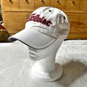 Titleist Golf Hat White Adjustable Embroidered Logo Cap OS